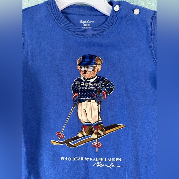 NWT Polo Ralph Lauren Baby Girls Polo Bear Fleece Dress and Bloomer Set 24M - Picture 2 of 8